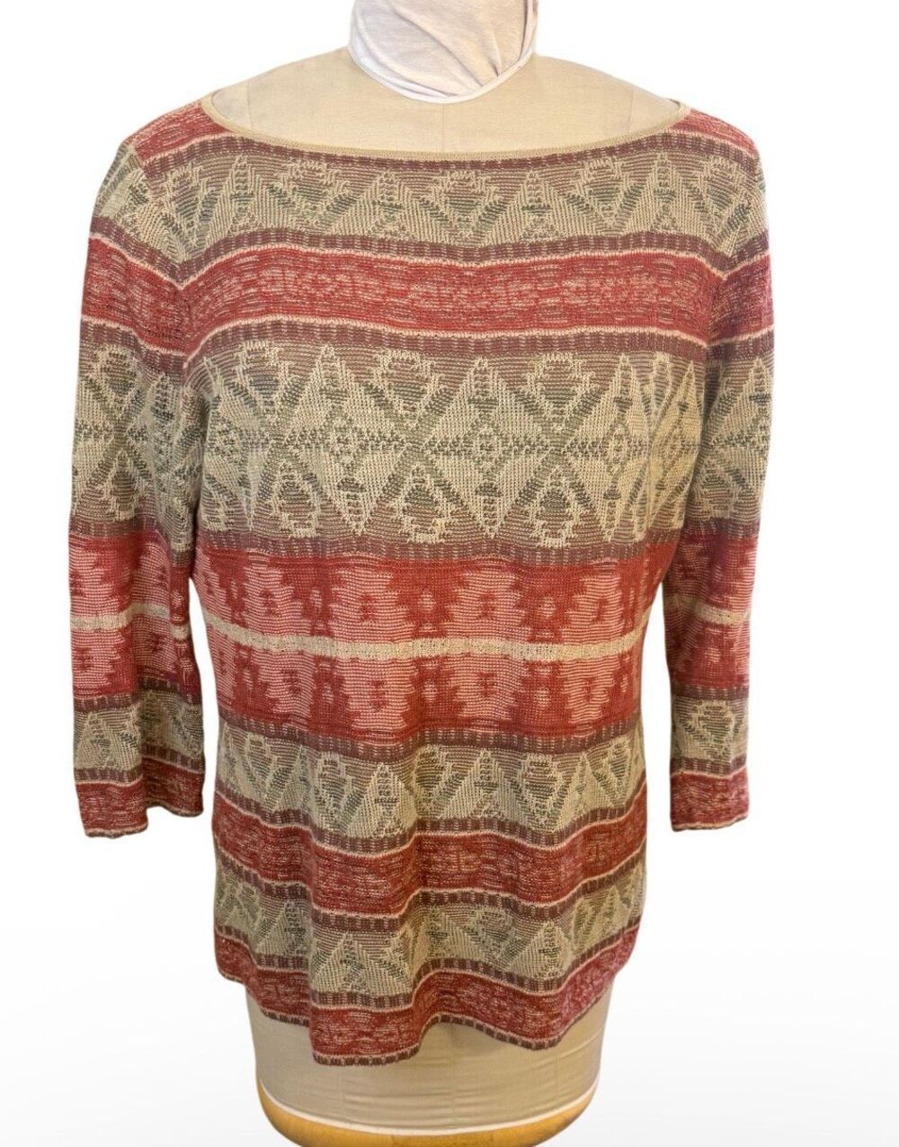 Lauren Jeans Company Linen Blend XL Vintage Sweater Southwest Aztec
